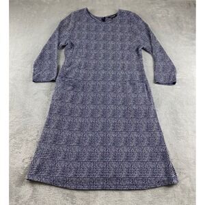Hawthorn 41 Plaid Knit Midi Dress Long Sleeve Pockets Women's Size L